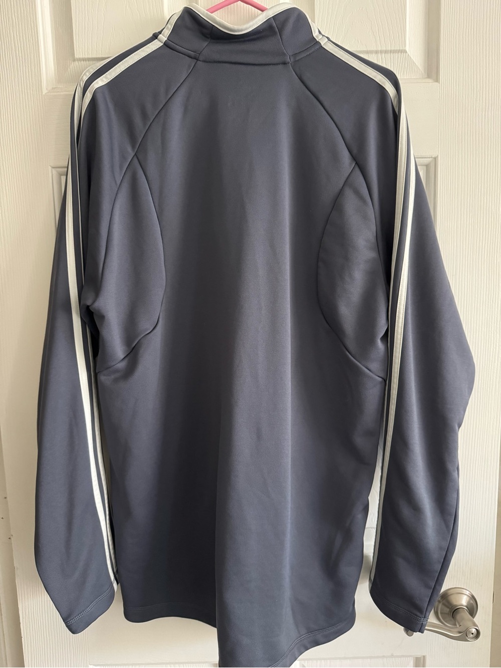 Adidas Men's Grey 3-Stripe 1/4 Zip Pullover Sweatshirt Size XL - Picture 4 of 4